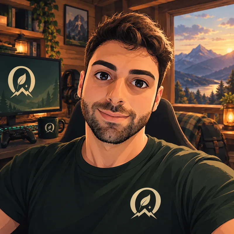 Portrait illustré du streamer dans le chalet